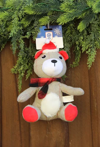 Karácsonyi medve plüss - 28 cm