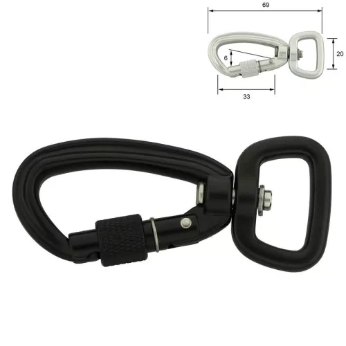 Aluminium csavaros forgó karabiner 69 mm