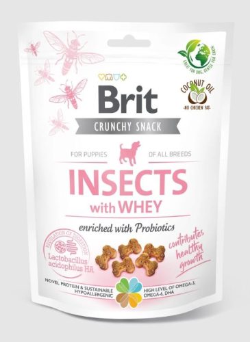 Brit Care Dog Crunchy Cracker Puppy Insects with Whey and Probiotics - kiegészítő falatka növésben lévő kölyköknek (probiotikumokkal dúsítva)