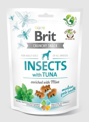 Brit Care Dog Crunchy Cracker Insects with Tuna and Mint - kiegészítő falatka a friss leheletért (tonhalas, mentás)