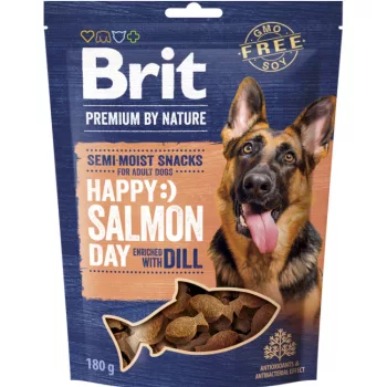   BRIT Premium by Nature Félnedves jutalomfalat kutyáknak Lazac kaporral 180 g