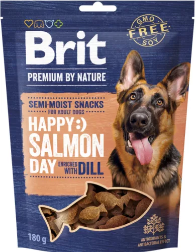 BRIT Premium by Nature Félnedves jutalomfalat kutyáknak Lazac kaporral 180 g