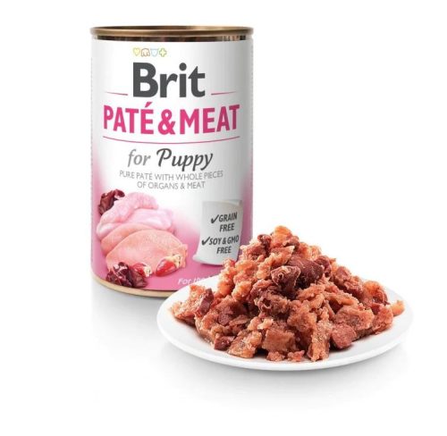 Brit PAté & Meat konzerv - CSIRKE & PULYKA - Kölyök kutyáknak