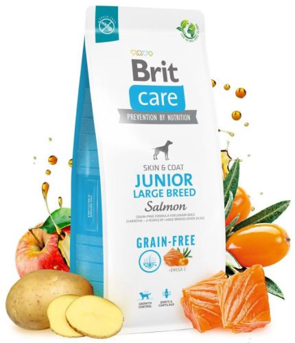 Brit Care Grain-Free Junior Large Breed Salmon & Potato - Gabonamentes