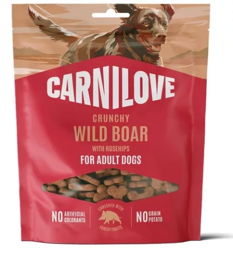 Carnilove Dog Crunchy Snack Wild Boar With Rosehips - Vaddisznó Csipkebogyóval 200g