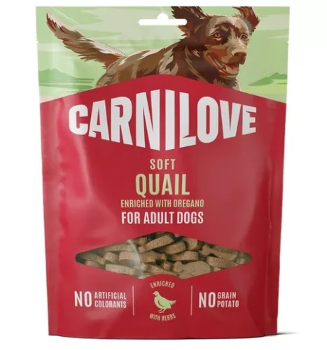 Carnilove Dog Soft Snack Quail Enriched With Oregano - Fürj Oreganóval 200g