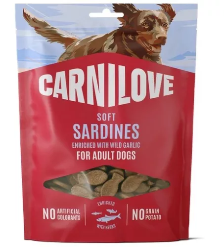 Carnilove Dog Soft Snack Sardines Enriched With Wildgarlic -Szardínia Medvehagymával 200g