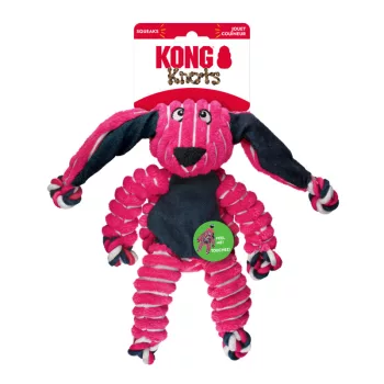 KONG Floppy Knots Bunny - pink nyuszi plüssjáték