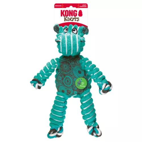 KONG Floppy Knots Hippo - víziló plüssjáték
