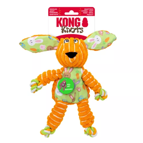 KONG Floppy Knots Orange Bunny -  narancs nyuszi plüssjáték