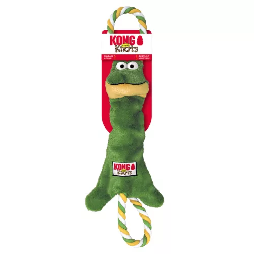 KONG Knots Tugger Frog - béka köteles plüssjáték