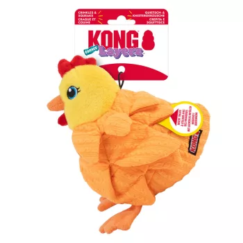 KONG Layerz Forage Hen - tölthető csirke plüssjáték