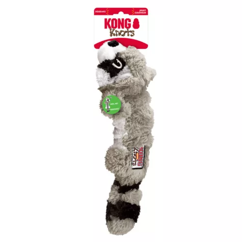 KONG Scrunch Knots Racoon - Mosómedve köteles plüssjáték