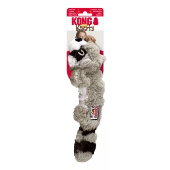   KONG Scrunch Knots Racoon - Mosómedve köteles plüssjáték