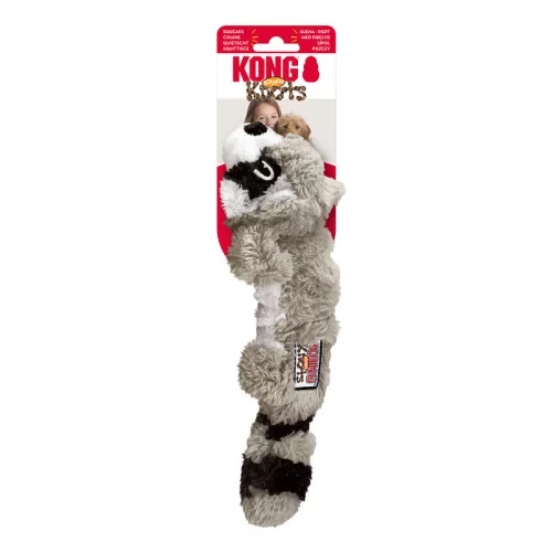 KONG Scrunch Knots Racoon - Mosómedve köteles plüssjáték