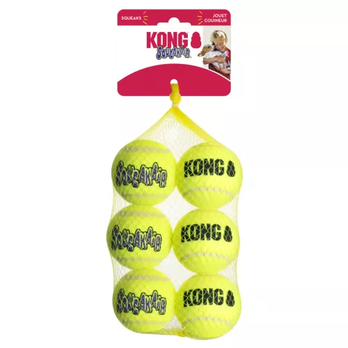 KONG Airdog Squeaker Ball M teniszlabda (6db-os csomag)