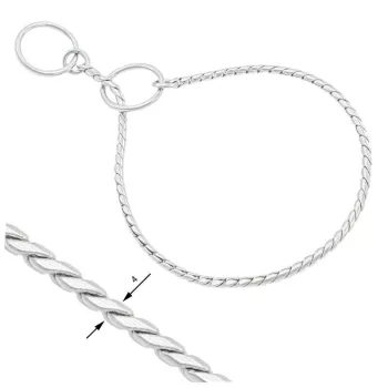 Kiállítási ring lánc kutyáknak 4mm - Króm
