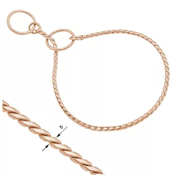 Kiállítási ring lánc kutyáknak 5mm - Rose Gold