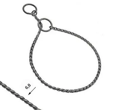 Kiállítási ring lánc kutyáknak 6,8mm - Antracit