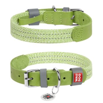   WAUDOG Classic Valódi bőr és újrahasznosított pamut nyakörv